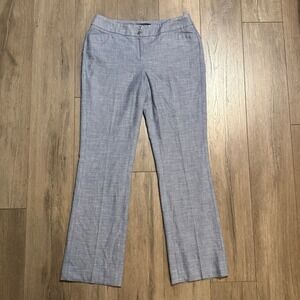 White House Black Market Sleek Boot Blue Heathered Trousers Dress Pants 2R
